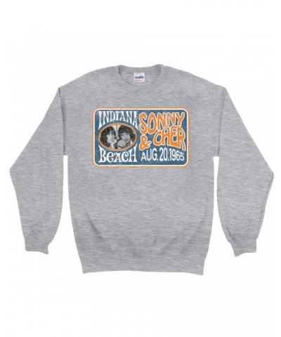 Sonny & Cher Sweatshirt | Indiana Beach Horizontal Concert Banner Distressed Sweatshirt $11.85 Sweatshirts