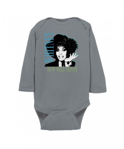 Whitney Houston Long Sleeve Bodysuit | How Will I Know Negative Design Bodysuit $9.35 Shirts