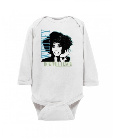 Whitney Houston Long Sleeve Bodysuit | How Will I Know Negative Design Bodysuit $9.35 Shirts