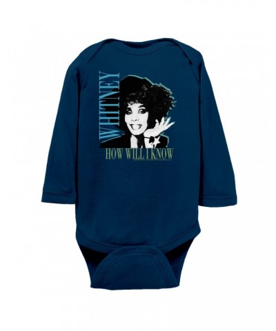 Whitney Houston Long Sleeve Bodysuit | How Will I Know Negative Design Bodysuit $9.35 Shirts