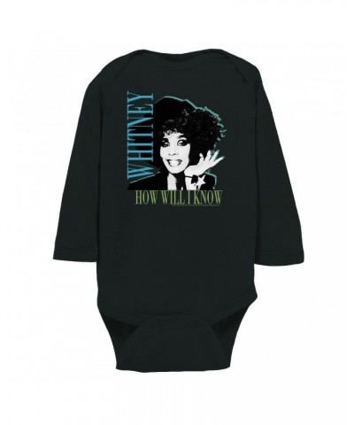 Whitney Houston Long Sleeve Bodysuit | How Will I Know Negative Design Bodysuit $9.35 Shirts