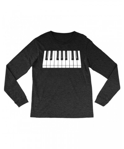 Music Life Heather Long Sleeve Shirt | Piano Keys Shirt $9.83 Shirts