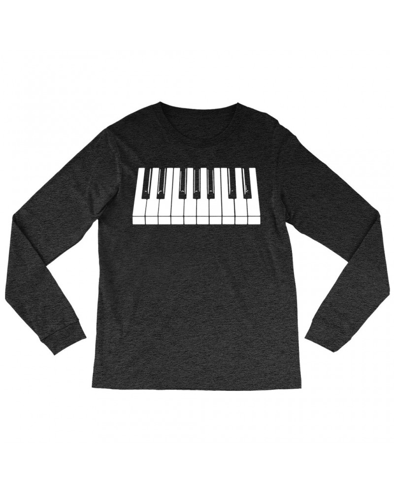 Music Life Heather Long Sleeve Shirt | Piano Keys Shirt $9.83 Shirts