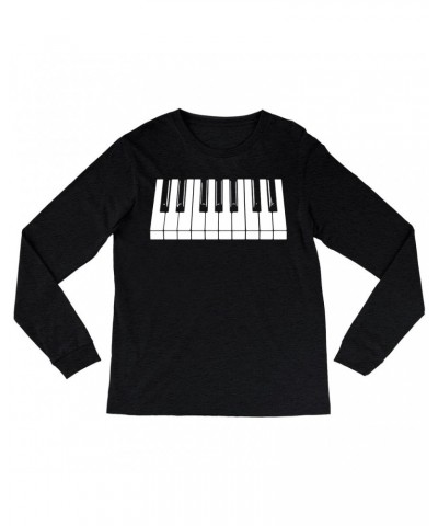 Music Life Heather Long Sleeve Shirt | Piano Keys Shirt $9.83 Shirts