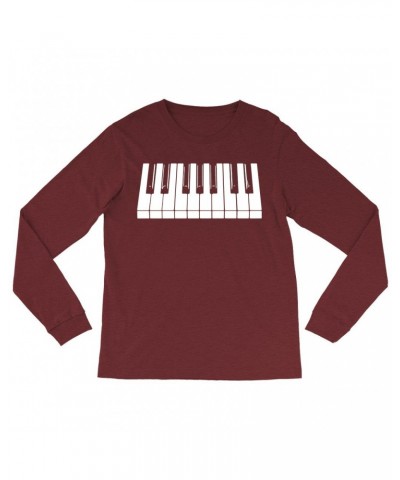 Music Life Heather Long Sleeve Shirt | Piano Keys Shirt $9.83 Shirts