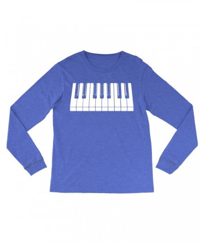 Music Life Heather Long Sleeve Shirt | Piano Keys Shirt $9.83 Shirts