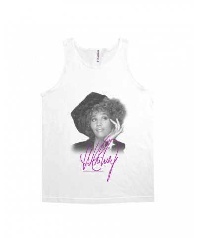 Whitney Houston Unisex Tank Top | Whitney Star Photoshoot With Signature Distressed Shirt $5.03 Shirts