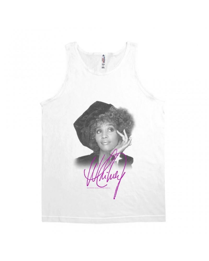 Whitney Houston Unisex Tank Top | Whitney Star Photoshoot With Signature Distressed Shirt $5.03 Shirts