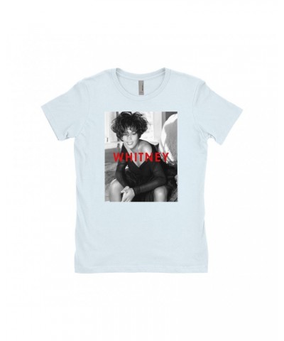 Whitney Houston Ladies' Boyfriend T-Shirt | Bold Black And White Cover Shirt $11.87 Shirts