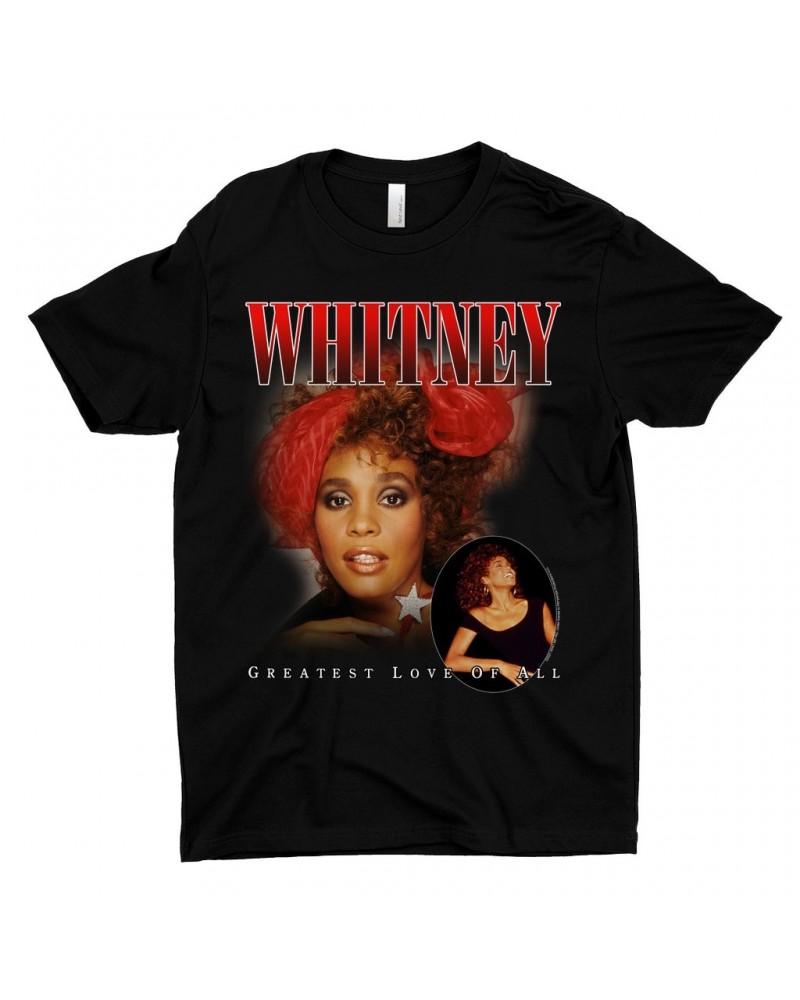 Whitney Houston T-Shirt | Greatest Love Of All Red Photo Collage Design Shirt $9.11 Shirts