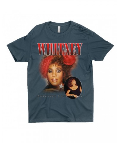 Whitney Houston T-Shirt | Greatest Love Of All Red Photo Collage Design Shirt $9.11 Shirts