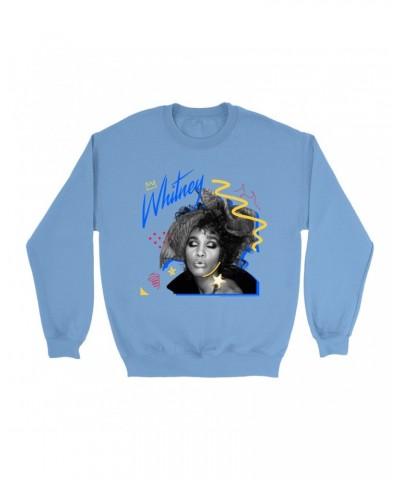 Whitney Houston Bright Colored Sweatshirt | Funky Colorful 1987 Photo Image Design Sweatshirt $9.27 Sweatshirts