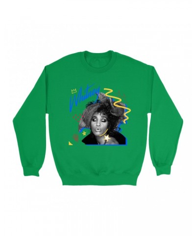 Whitney Houston Bright Colored Sweatshirt | Funky Colorful 1987 Photo Image Design Sweatshirt $9.27 Sweatshirts