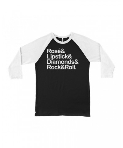 Music Life 3/4 Sleeve Baseball Tee | Rosé & Rock n' Roll Shirt $5.22 Shirts