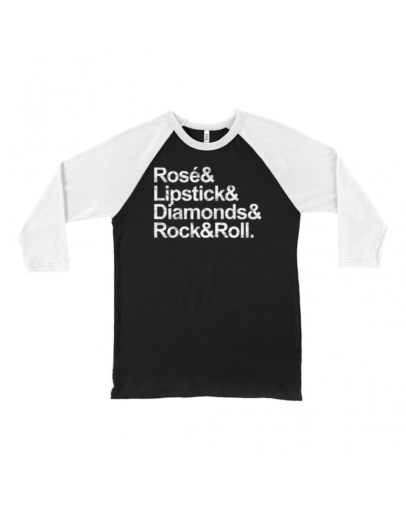 Music Life 3/4 Sleeve Baseball Tee | Rosé & Rock n' Roll Shirt $5.22 Shirts