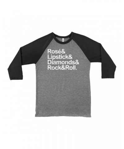 Music Life 3/4 Sleeve Baseball Tee | Rosé & Rock n' Roll Shirt $5.22 Shirts