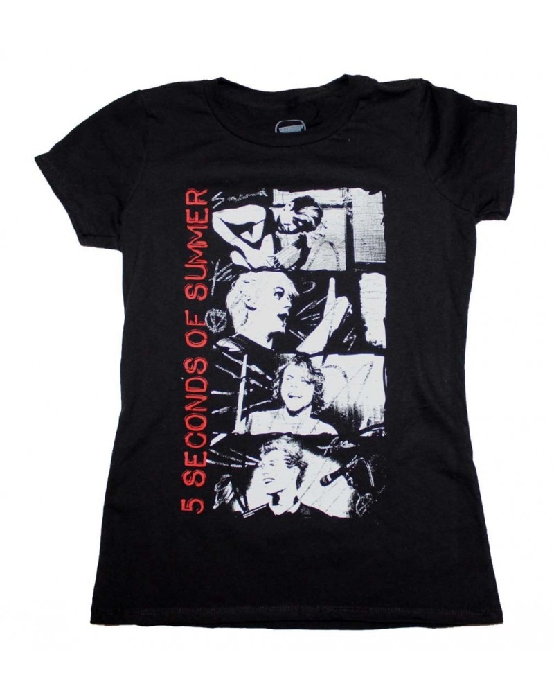 5 Seconds of Summer T Shirt | 5 Seconds of Summer Stacked Photo Junior's T-Shirt $8.69 Shirts