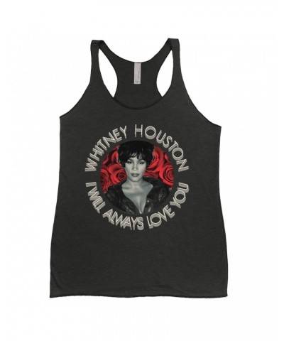 Whitney Houston Ladies' Tank Top | I Will Always Love You Roses Design Shirt $10.31 Shirts