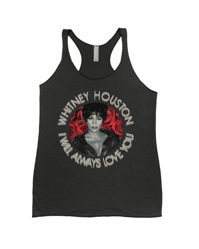 Whitney Houston Ladies' Tank Top | I Will Always Love You Roses Design Shirt $10.31 Shirts