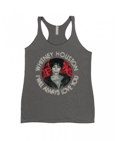 Whitney Houston Ladies' Tank Top | I Will Always Love You Roses Design Shirt $10.31 Shirts