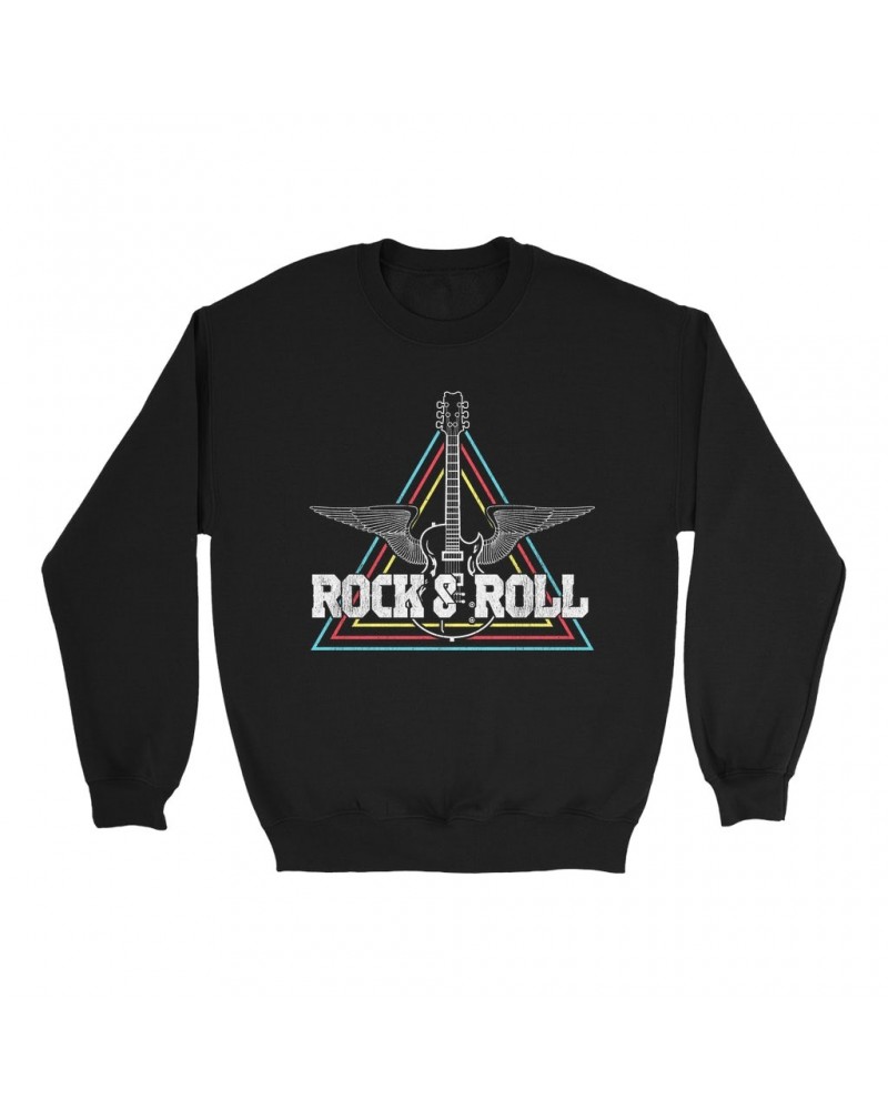 Music Life Sweatshirt | Flying Guitar Rock n' Roll Sweatshirt $9.59 Sweatshirts