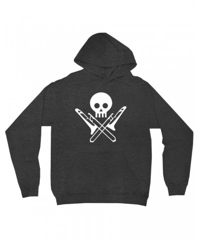 Music Life Hoodie | Skull And Trombones Hoodie $7.98 Sweatshirts