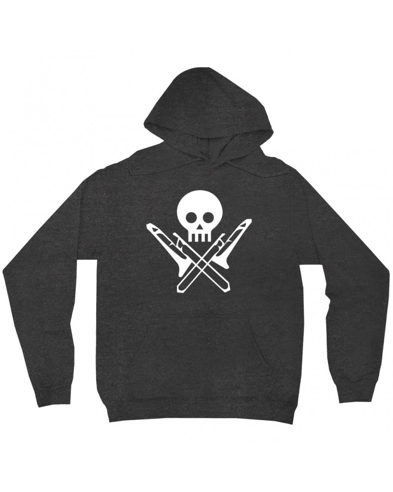 Music Life Hoodie | Skull And Trombones Hoodie $7.98 Sweatshirts