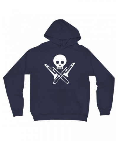 Music Life Hoodie | Skull And Trombones Hoodie $7.98 Sweatshirts