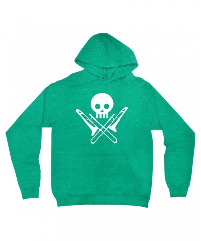 Music Life Hoodie | Skull And Trombones Hoodie $7.98 Sweatshirts