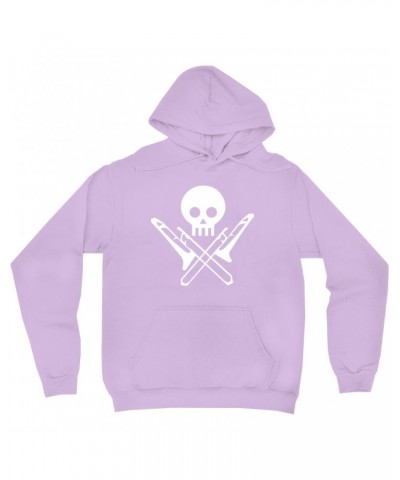 Music Life Hoodie | Skull And Trombones Hoodie $7.98 Sweatshirts