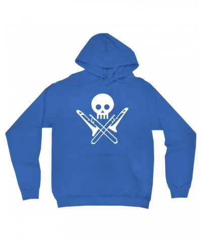 Music Life Hoodie | Skull And Trombones Hoodie $7.98 Sweatshirts