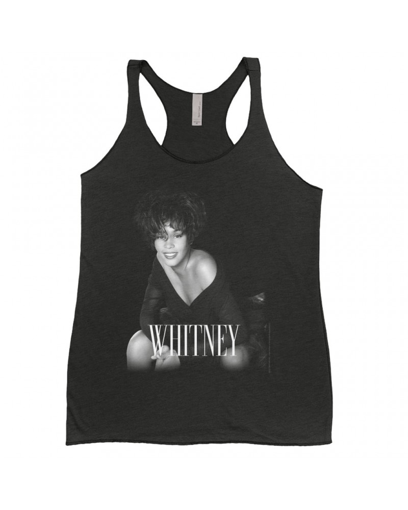 Whitney Houston Ladies' Tank Top | Whitney In Black And White With Classy Logo Shirt $6.28 Shirts