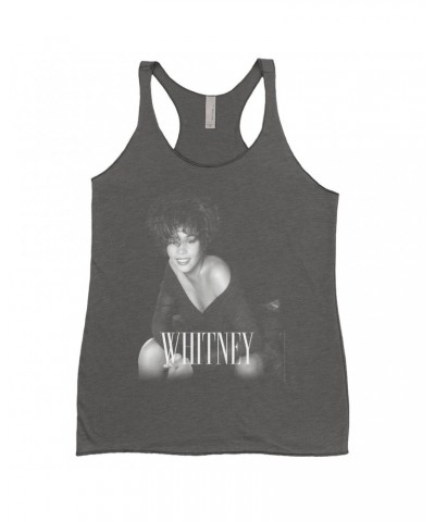 Whitney Houston Ladies' Tank Top | Whitney In Black And White With Classy Logo Shirt $6.28 Shirts