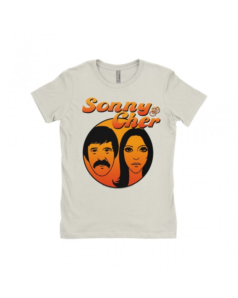 Sonny & Cher Ladies' Boyfriend T-Shirt | Comedy Hour Illustration And Logo Ombre Shirt $8.60 Shirts