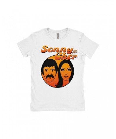 Sonny & Cher Ladies' Boyfriend T-Shirt | Comedy Hour Illustration And Logo Ombre Shirt $8.60 Shirts