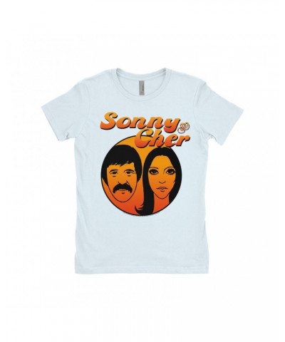 Sonny & Cher Ladies' Boyfriend T-Shirt | Comedy Hour Illustration And Logo Ombre Shirt $8.60 Shirts