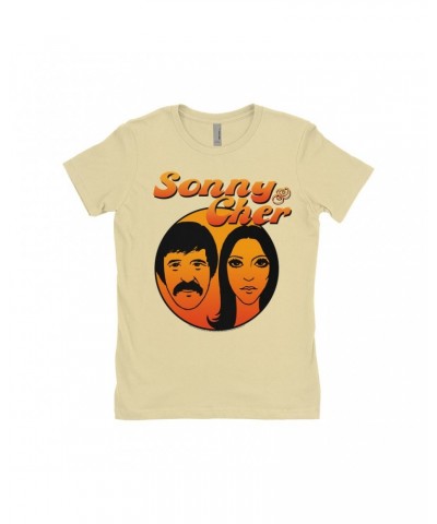 Sonny & Cher Ladies' Boyfriend T-Shirt | Comedy Hour Illustration And Logo Ombre Shirt $8.60 Shirts