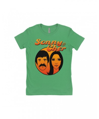 Sonny & Cher Ladies' Boyfriend T-Shirt | Comedy Hour Illustration And Logo Ombre Shirt $8.60 Shirts