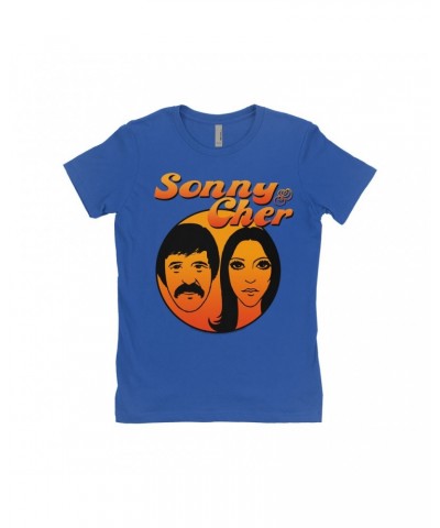 Sonny & Cher Ladies' Boyfriend T-Shirt | Comedy Hour Illustration And Logo Ombre Shirt $8.60 Shirts