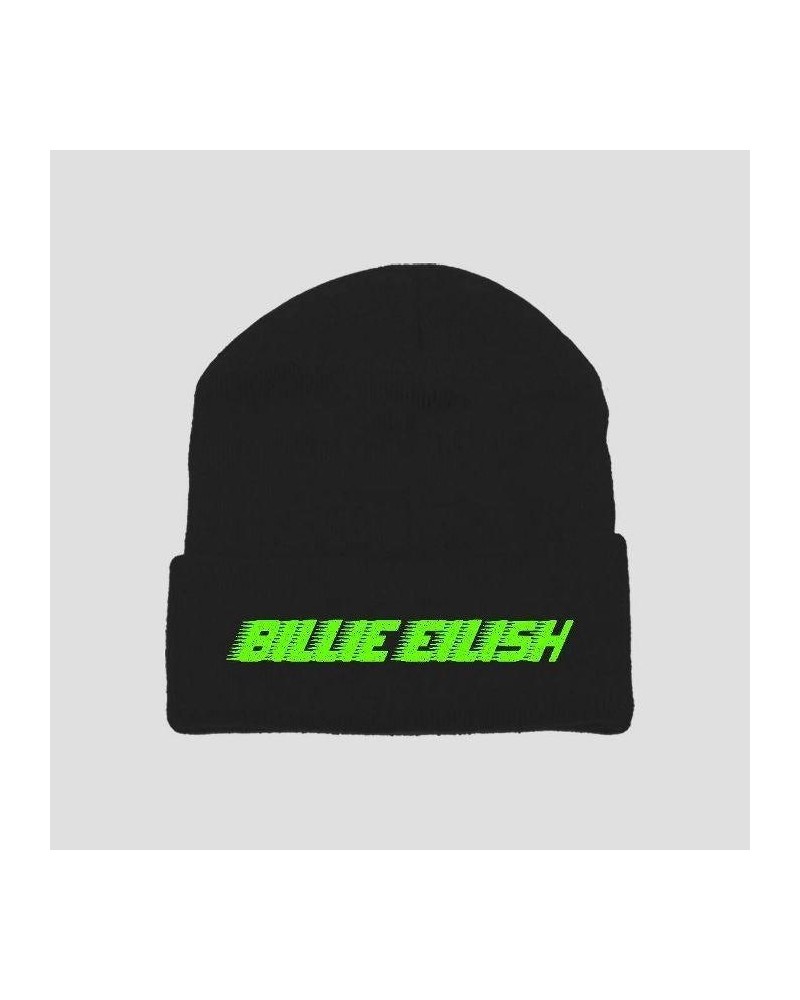 Billie Eilish Beanie | Black With Neon Print Beanie $15.79 Hats